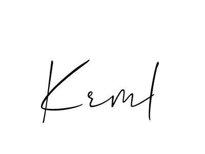 if you are searching for the best signature style for your name Krml. so please give up your signature search. here we have designed multiple signature styles  using Allison_Script. Krml signature style 2 images and pictures png