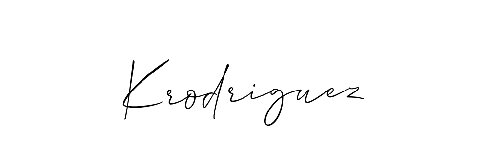How to make Krodriguez signature? Allison_Script is a professional autograph style. Create handwritten signature for Krodriguez name. Krodriguez signature style 2 images and pictures png
