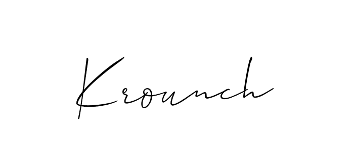 Make a beautiful signature design for name Krounch. With this signature (Allison_Script) style, you can create a handwritten signature for free. Krounch signature style 2 images and pictures png