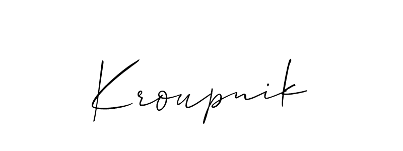 Also You can easily find your signature by using the search form. We will create Kroupnik name handwritten signature images for you free of cost using Allison_Script sign style. Kroupnik signature style 2 images and pictures png