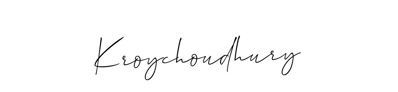 Create a beautiful signature design for name Kroychoudhury. With this signature (Allison_Script) fonts, you can make a handwritten signature for free. Kroychoudhury signature style 2 images and pictures png