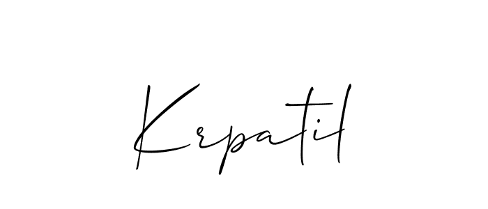 Make a beautiful signature design for name Krpatil. With this signature (Allison_Script) style, you can create a handwritten signature for free. Krpatil signature style 2 images and pictures png