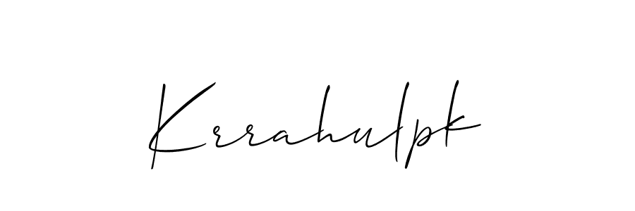 if you are searching for the best signature style for your name Krrahulpk. so please give up your signature search. here we have designed multiple signature styles  using Allison_Script. Krrahulpk signature style 2 images and pictures png