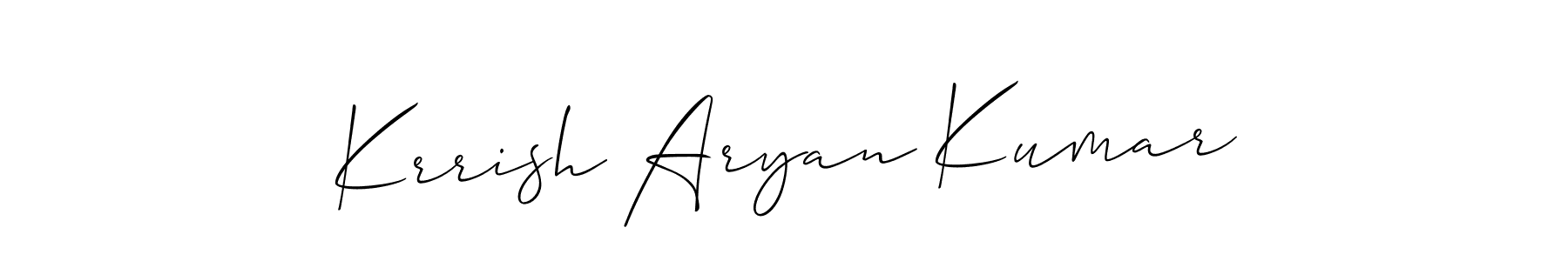 This is the best signature style for the Krrish Aryan Kumar name. Also you like these signature font (Allison_Script). Mix name signature. Krrish Aryan Kumar signature style 2 images and pictures png