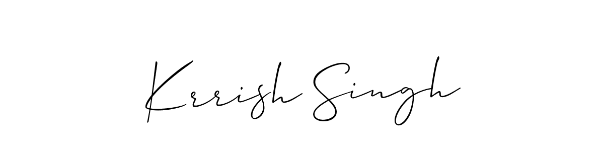How to make Krrish Singh name signature. Use Allison_Script style for creating short signs online. This is the latest handwritten sign. Krrish Singh signature style 2 images and pictures png