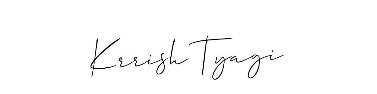 This is the best signature style for the Krrish Tyagi name. Also you like these signature font (Allison_Script). Mix name signature. Krrish Tyagi signature style 2 images and pictures png