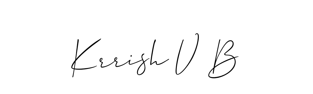Check out images of Autograph of Krrish V B name. Actor Krrish V B Signature Style. Allison_Script is a professional sign style online. Krrish V B signature style 2 images and pictures png