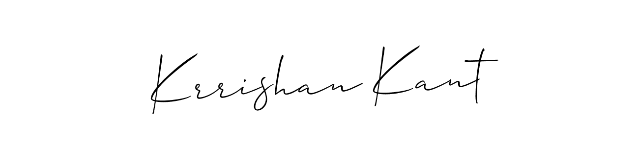 Allison_Script is a professional signature style that is perfect for those who want to add a touch of class to their signature. It is also a great choice for those who want to make their signature more unique. Get Krrishan Kant name to fancy signature for free. Krrishan Kant signature style 2 images and pictures png
