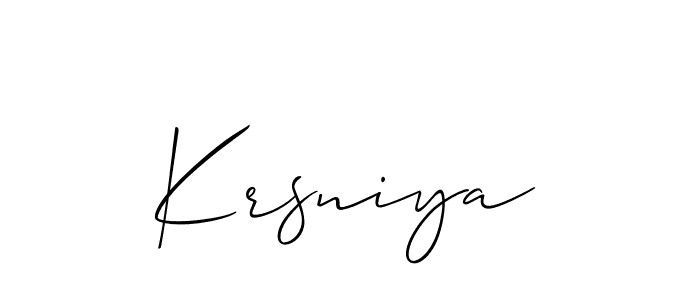 Also we have Krsniya name is the best signature style. Create professional handwritten signature collection using Allison_Script autograph style. Krsniya signature style 2 images and pictures png