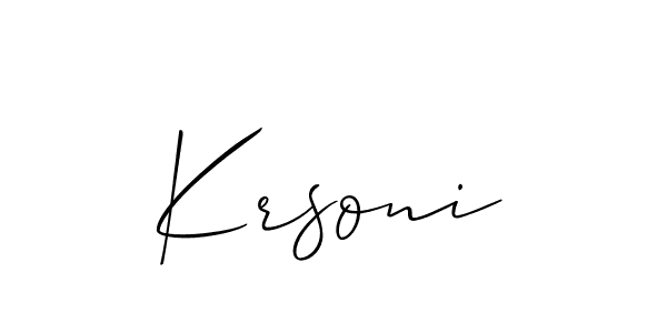 How to Draw Krsoni signature style? Allison_Script is a latest design signature styles for name Krsoni. Krsoni signature style 2 images and pictures png