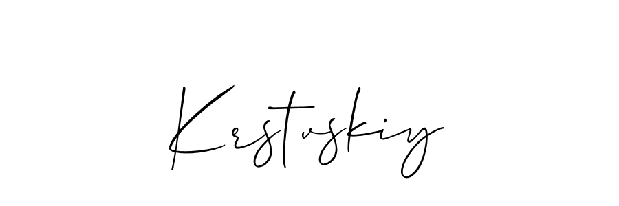 Create a beautiful signature design for name Krstvskiy. With this signature (Allison_Script) fonts, you can make a handwritten signature for free. Krstvskiy signature style 2 images and pictures png