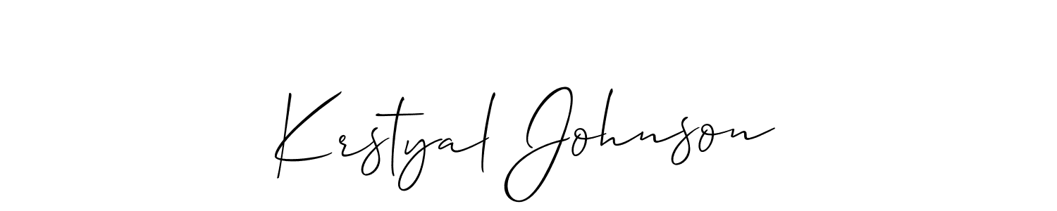 How to make Krstyal Johnson signature? Allison_Script is a professional autograph style. Create handwritten signature for Krstyal Johnson name. Krstyal Johnson signature style 2 images and pictures png