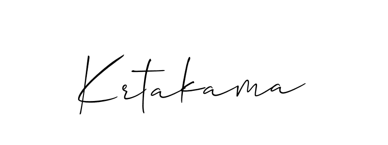 Design your own signature with our free online signature maker. With this signature software, you can create a handwritten (Allison_Script) signature for name Krtakama. Krtakama signature style 2 images and pictures png