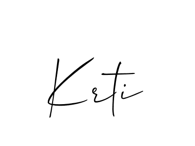 Create a beautiful signature design for name Krti. With this signature (Allison_Script) fonts, you can make a handwritten signature for free. Krti signature style 2 images and pictures png