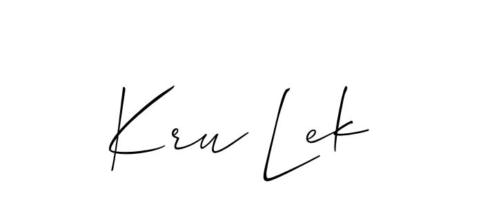 Kru Lek stylish signature style. Best Handwritten Sign (Allison_Script) for my name. Handwritten Signature Collection Ideas for my name Kru Lek. Kru Lek signature style 2 images and pictures png