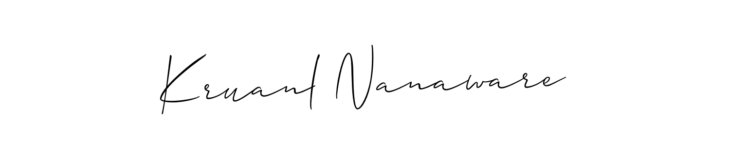 How to make Kruanl Nanaware signature? Allison_Script is a professional autograph style. Create handwritten signature for Kruanl Nanaware name. Kruanl Nanaware signature style 2 images and pictures png