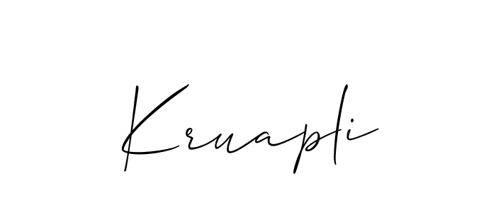 How to make Kruapli name signature. Use Allison_Script style for creating short signs online. This is the latest handwritten sign. Kruapli signature style 2 images and pictures png