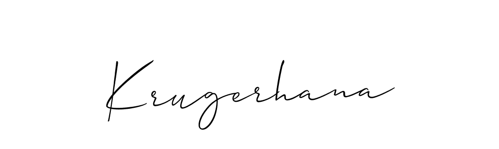 Create a beautiful signature design for name Krugerhana. With this signature (Allison_Script) fonts, you can make a handwritten signature for free. Krugerhana signature style 2 images and pictures png