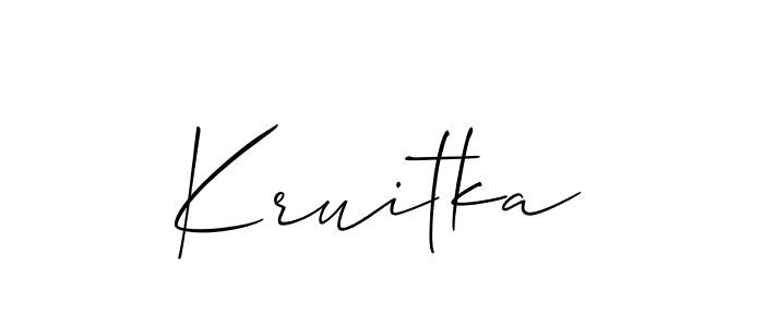 Allison_Script is a professional signature style that is perfect for those who want to add a touch of class to their signature. It is also a great choice for those who want to make their signature more unique. Get Kruitka name to fancy signature for free. Kruitka signature style 2 images and pictures png