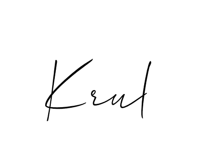 How to Draw Krul signature style? Allison_Script is a latest design signature styles for name Krul. Krul signature style 2 images and pictures png