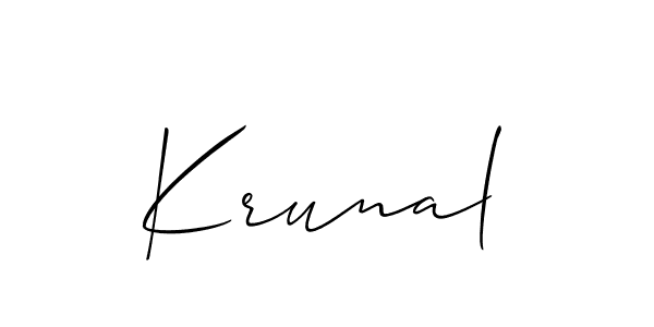 How to Draw Krunal signature style? Allison_Script is a latest design signature styles for name Krunal. Krunal signature style 2 images and pictures png