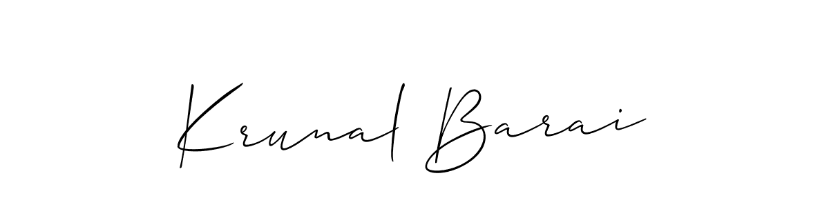 This is the best signature style for the Krunal Barai name. Also you like these signature font (Allison_Script). Mix name signature. Krunal Barai signature style 2 images and pictures png