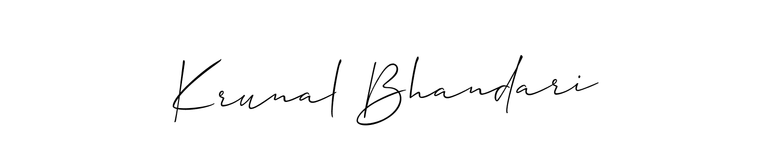 It looks lik you need a new signature style for name Krunal Bhandari. Design unique handwritten (Allison_Script) signature with our free signature maker in just a few clicks. Krunal Bhandari signature style 2 images and pictures png