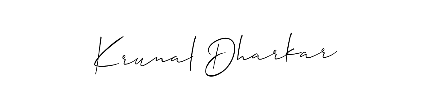 Make a beautiful signature design for name Krunal Dharkar. With this signature (Allison_Script) style, you can create a handwritten signature for free. Krunal Dharkar signature style 2 images and pictures png