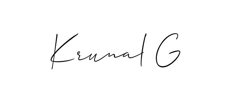 This is the best signature style for the Krunal G name. Also you like these signature font (Allison_Script). Mix name signature. Krunal G signature style 2 images and pictures png