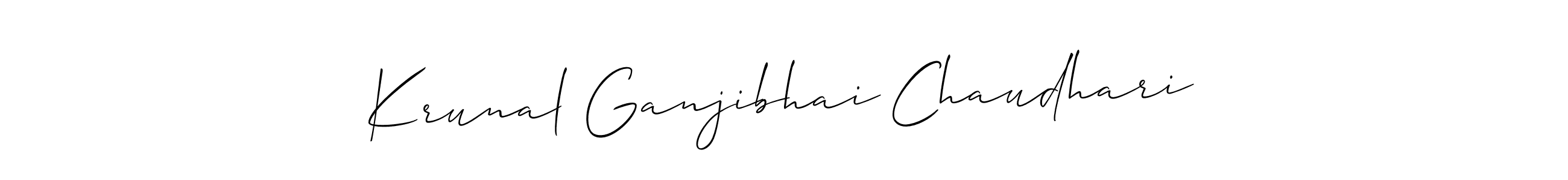 How to Draw Krunal Ganjibhai Chaudhari signature style? Allison_Script is a latest design signature styles for name Krunal Ganjibhai Chaudhari. Krunal Ganjibhai Chaudhari signature style 2 images and pictures png