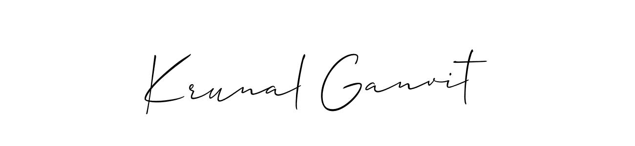 Also You can easily find your signature by using the search form. We will create Krunal Ganvit name handwritten signature images for you free of cost using Allison_Script sign style. Krunal Ganvit signature style 2 images and pictures png