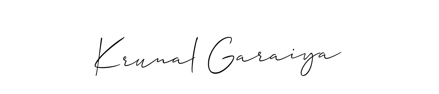 This is the best signature style for the Krunal Garaiya name. Also you like these signature font (Allison_Script). Mix name signature. Krunal Garaiya signature style 2 images and pictures png