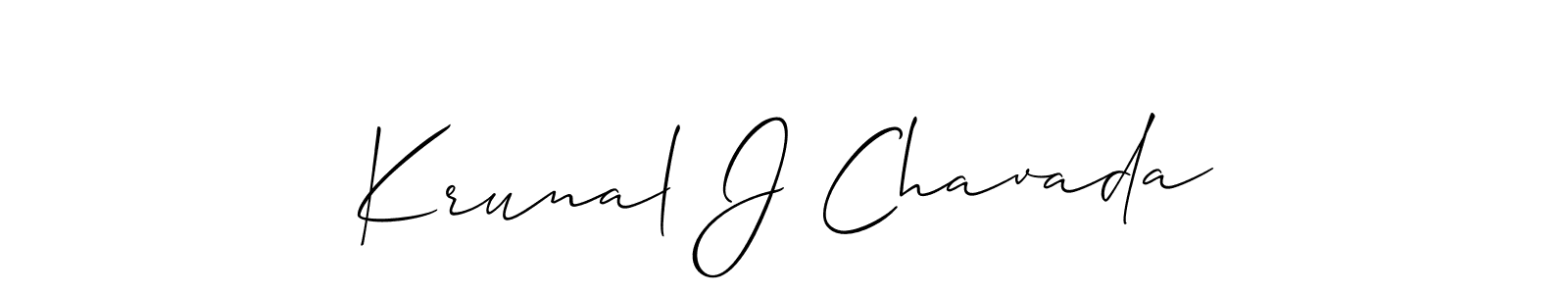 Best and Professional Signature Style for Krunal J Chavada. Allison_Script Best Signature Style Collection. Krunal J Chavada signature style 2 images and pictures png