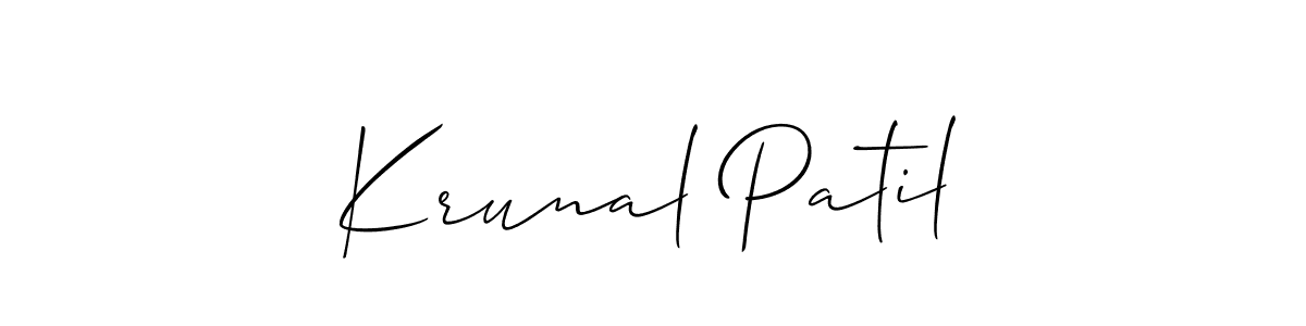 Make a beautiful signature design for name Krunal Patil. With this signature (Allison_Script) style, you can create a handwritten signature for free. Krunal Patil signature style 2 images and pictures png