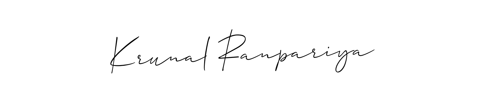 You should practise on your own different ways (Allison_Script) to write your name (Krunal Ranpariya) in signature. don't let someone else do it for you. Krunal Ranpariya signature style 2 images and pictures png