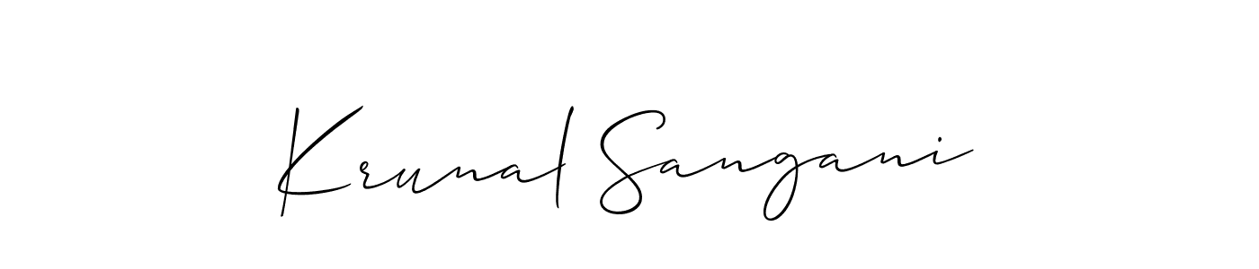 Krunal Sangani stylish signature style. Best Handwritten Sign (Allison_Script) for my name. Handwritten Signature Collection Ideas for my name Krunal Sangani. Krunal Sangani signature style 2 images and pictures png