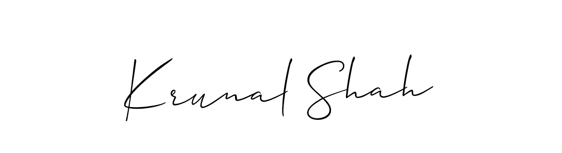 Make a beautiful signature design for name Krunal Shah. With this signature (Allison_Script) style, you can create a handwritten signature for free. Krunal Shah signature style 2 images and pictures png