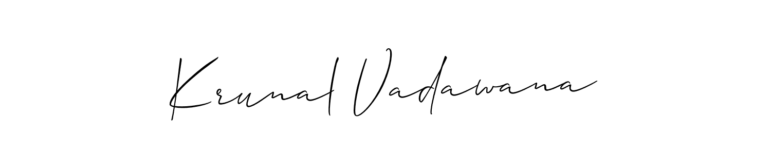 Also we have Krunal Vadawana name is the best signature style. Create professional handwritten signature collection using Allison_Script autograph style. Krunal Vadawana signature style 2 images and pictures png