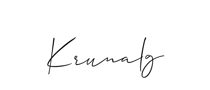 Once you've used our free online signature maker to create your best signature Allison_Script style, it's time to enjoy all of the benefits that Krunalg name signing documents. Krunalg signature style 2 images and pictures png