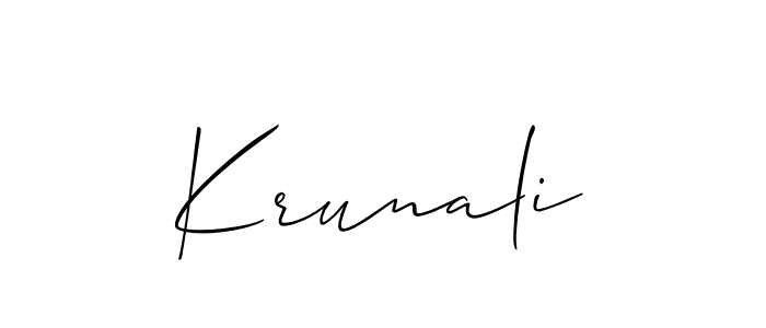 Create a beautiful signature design for name Krunali. With this signature (Allison_Script) fonts, you can make a handwritten signature for free. Krunali signature style 2 images and pictures png