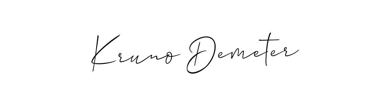 This is the best signature style for the Kruno Demeter name. Also you like these signature font (Allison_Script). Mix name signature. Kruno Demeter signature style 2 images and pictures png