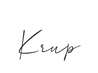 How to make Krup name signature. Use Allison_Script style for creating short signs online. This is the latest handwritten sign. Krup signature style 2 images and pictures png