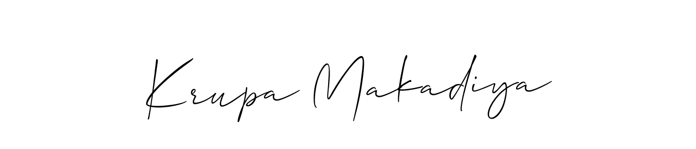 This is the best signature style for the Krupa Makadiya name. Also you like these signature font (Allison_Script). Mix name signature. Krupa Makadiya signature style 2 images and pictures png