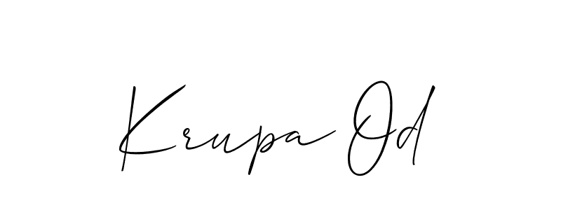 Use a signature maker to create a handwritten signature online. With this signature software, you can design (Allison_Script) your own signature for name Krupa Od. Krupa Od signature style 2 images and pictures png
