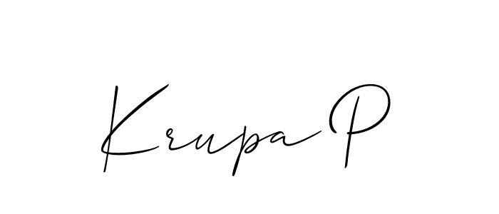 You can use this online signature creator to create a handwritten signature for the name Krupa P. This is the best online autograph maker. Krupa P signature style 2 images and pictures png