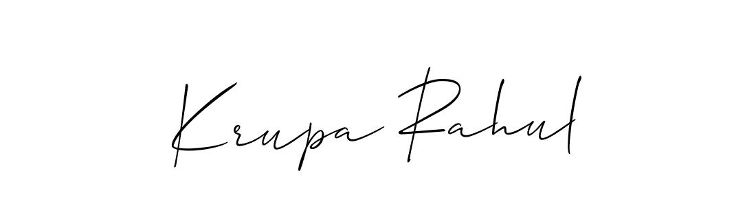 Design your own signature with our free online signature maker. With this signature software, you can create a handwritten (Allison_Script) signature for name Krupa Rahul. Krupa Rahul signature style 2 images and pictures png