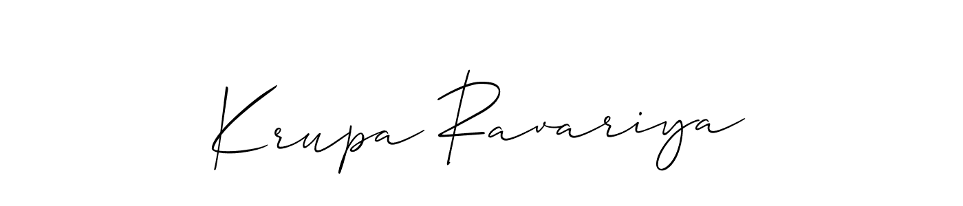 if you are searching for the best signature style for your name Krupa Ravariya. so please give up your signature search. here we have designed multiple signature styles  using Allison_Script. Krupa Ravariya signature style 2 images and pictures png