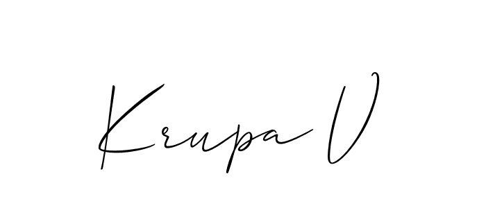 Krupa V stylish signature style. Best Handwritten Sign (Allison_Script) for my name. Handwritten Signature Collection Ideas for my name Krupa V. Krupa V signature style 2 images and pictures png