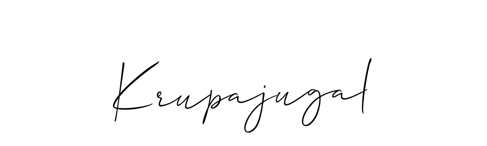 You should practise on your own different ways (Allison_Script) to write your name (Krupajugal) in signature. don't let someone else do it for you. Krupajugal signature style 2 images and pictures png
