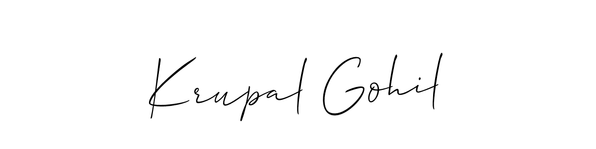 You should practise on your own different ways (Allison_Script) to write your name (Krupal Gohil) in signature. don't let someone else do it for you. Krupal Gohil signature style 2 images and pictures png